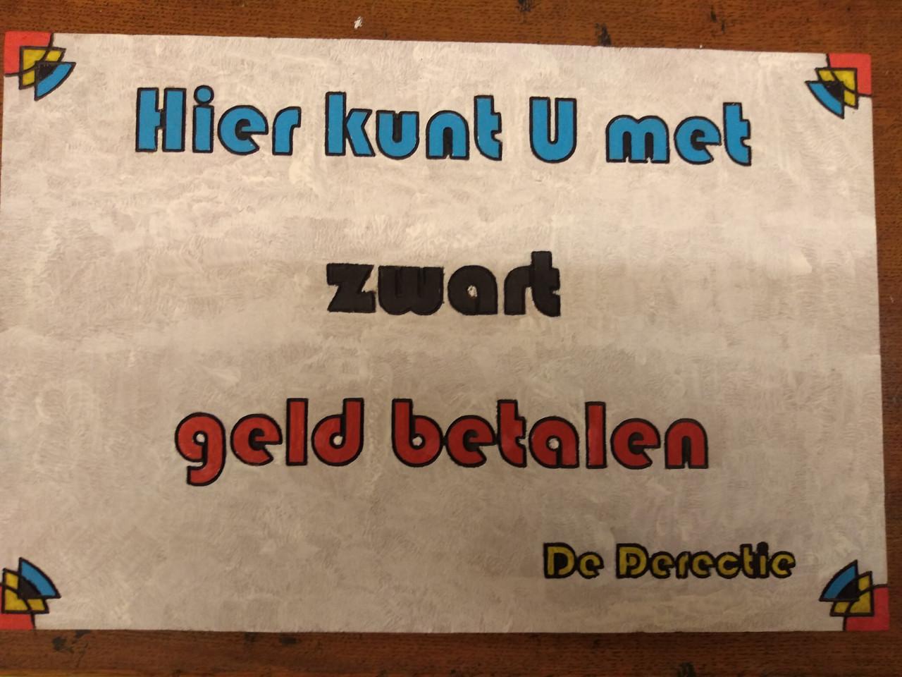Te koop bord met tekst   , Hier mag U met ,