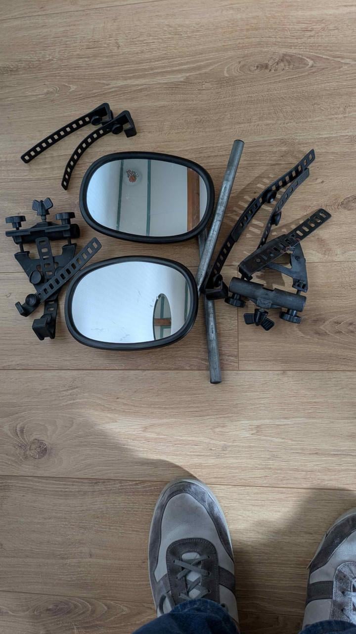 Opzetspiegel (2x) caravan lange arm en korte arm (Rupel)