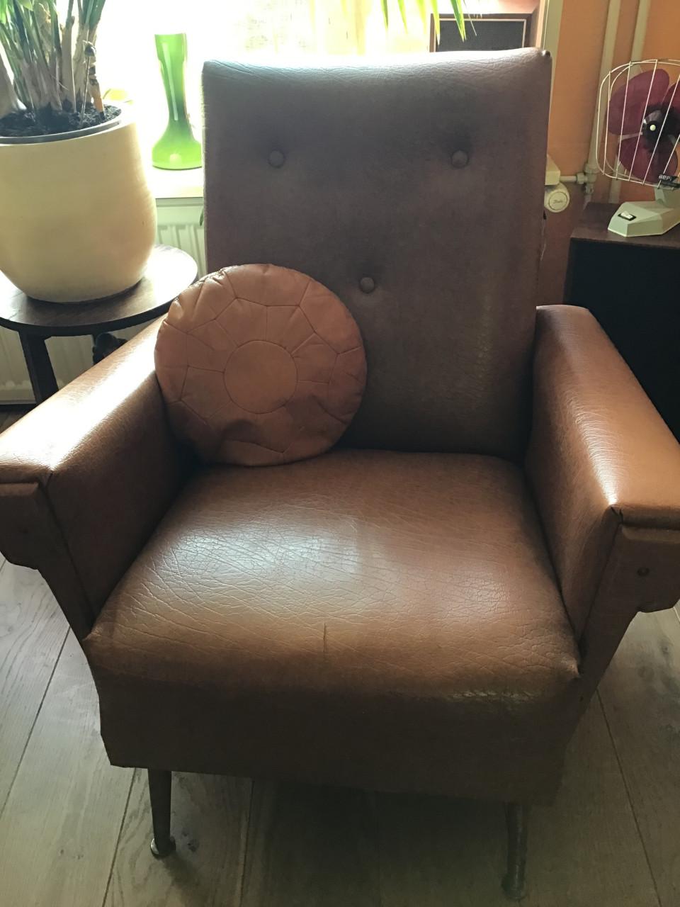 2 Vintage jaren 60 skai fauteuils