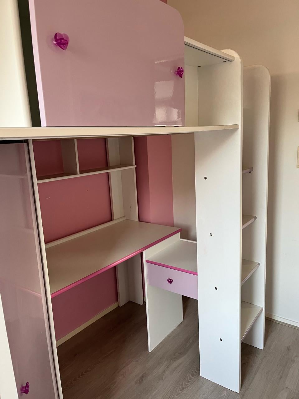 Hoogslaper met kast en bureau 90x200cm