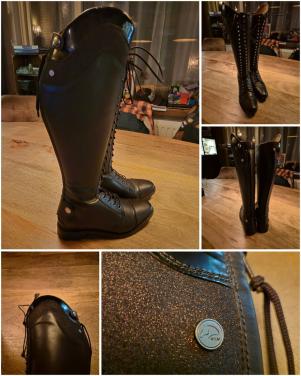 Bruine nieuwe paardrijlaarzen maat 36 HKM Regular-Wide