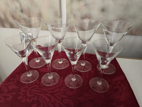 Cocktail glazen 1 x 4 stuks 1 x 3 stuks  4x H 17x doorsnee 9 cm 3x H 14 x D
