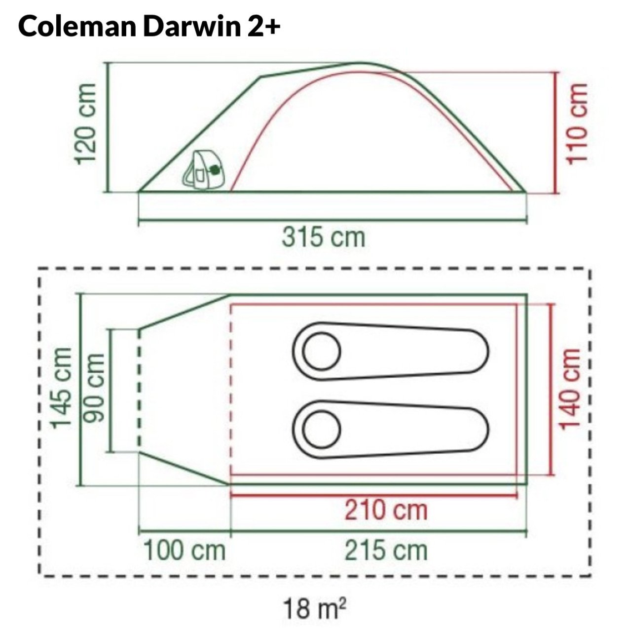 Coleman Darwin 2+ koepeltent