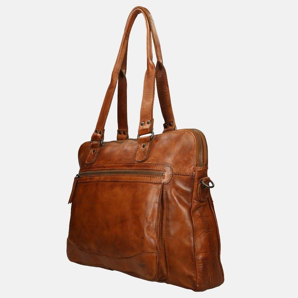 Damestas Bear Design shopper/business tas 'Lia' - bruin (cognac)