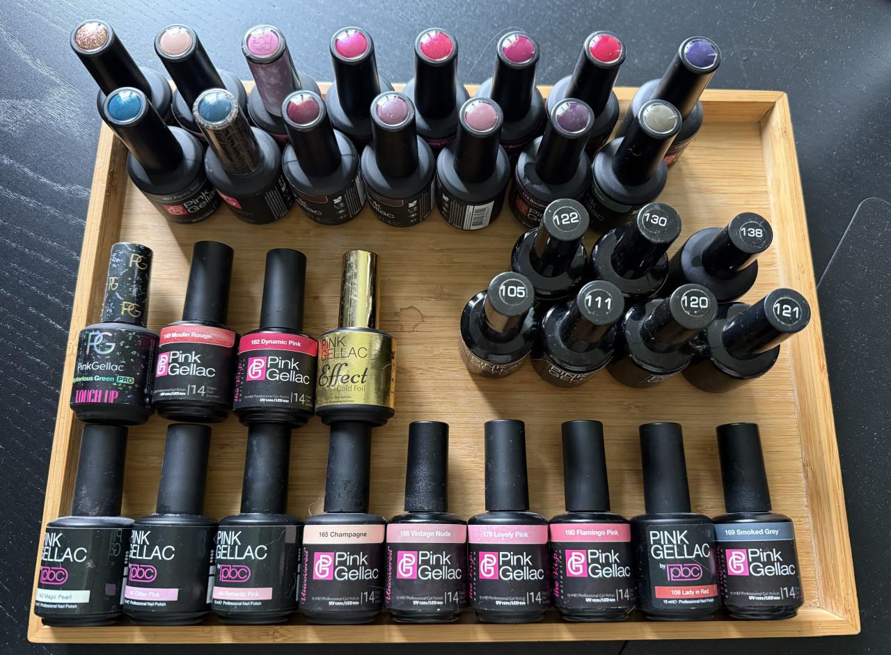 35 flesjes Pink Gellak