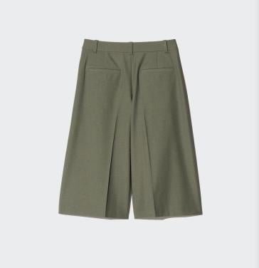 Uni Qlo Smart Culottes shorts S - olijfgroen