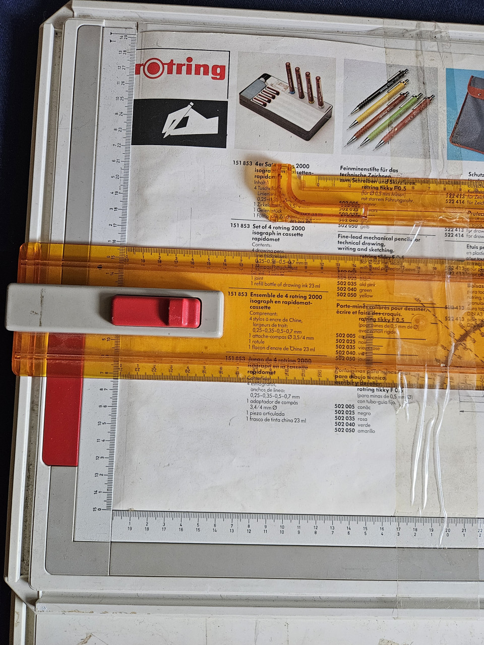 2x Rotring rapid tekentafels/tekengerei met verschillende sjablonen..