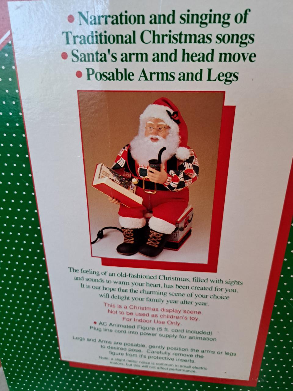 Bewegende kerstman die verhaal verteld