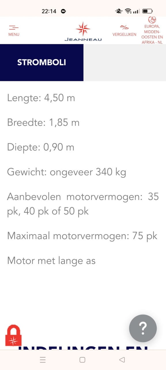 Jeanneau Stromboli met 40 pk Mercury incl Riba trailer, Bieden