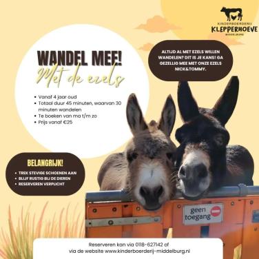 Kinderboerderij Klepperhoeve: wandelen met de ezels