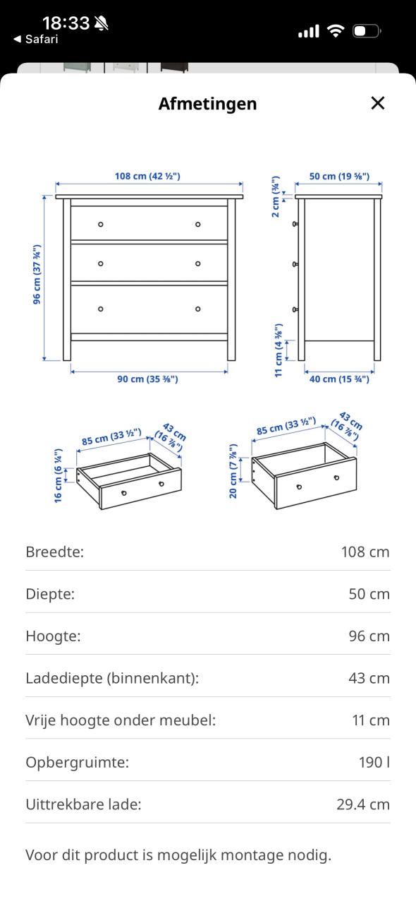 Hemnes Ikea ladekast