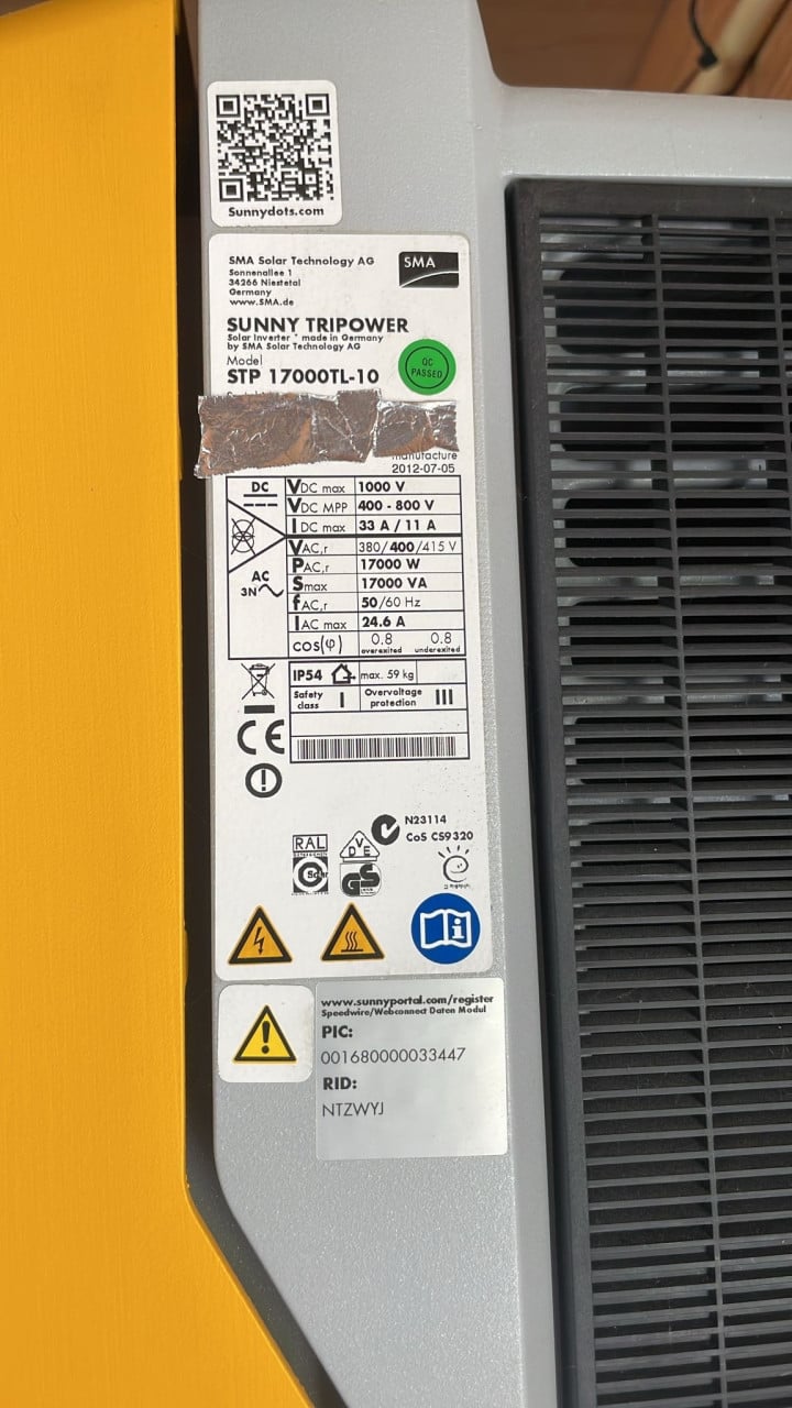 3 fasen omvormer SMA Sunny Tripower STP 17000TL-10