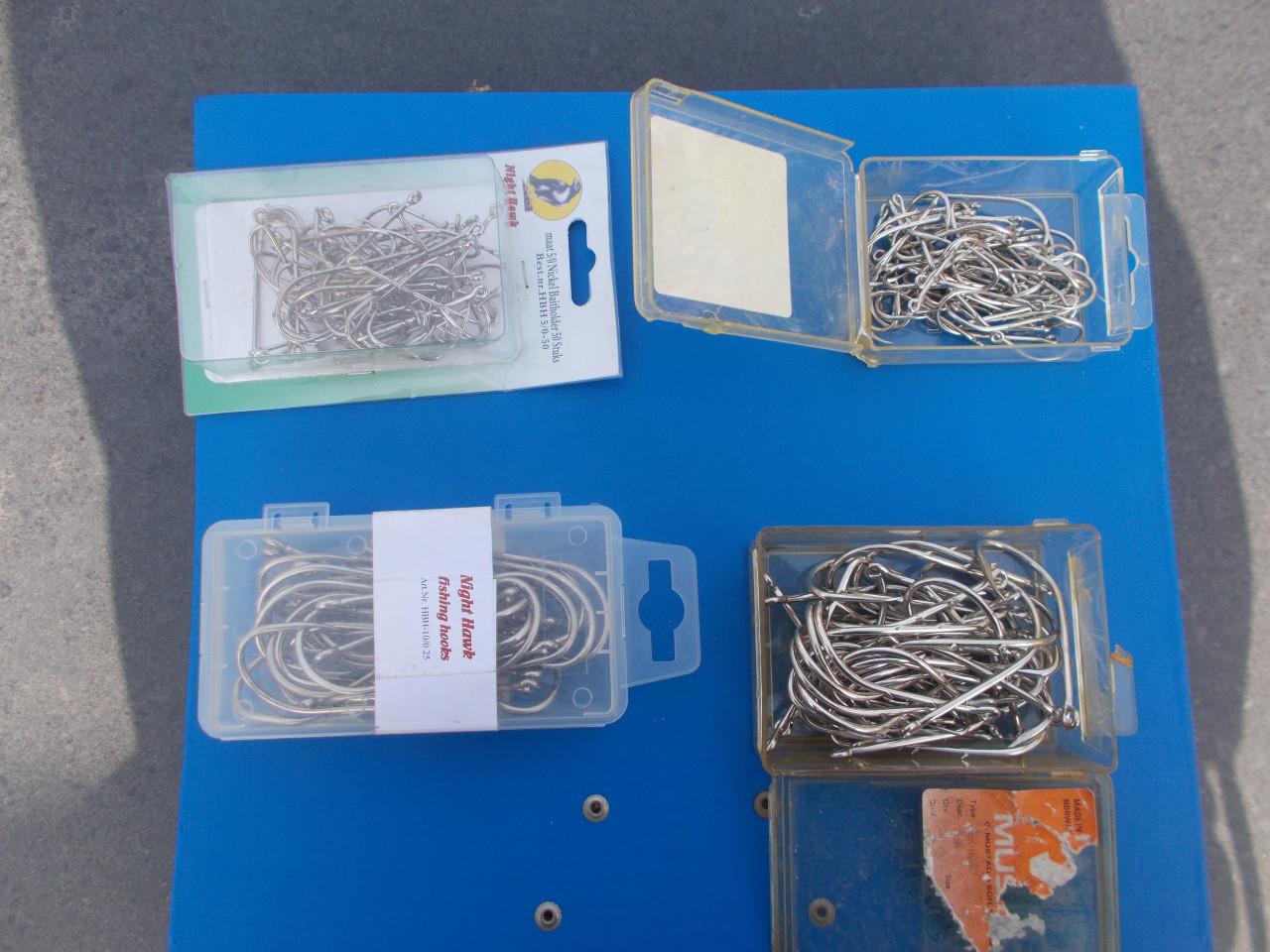 GROTE zeehaken  maat 4/0 ; maat 5/0 ; maat 7/0 en maat 10/0