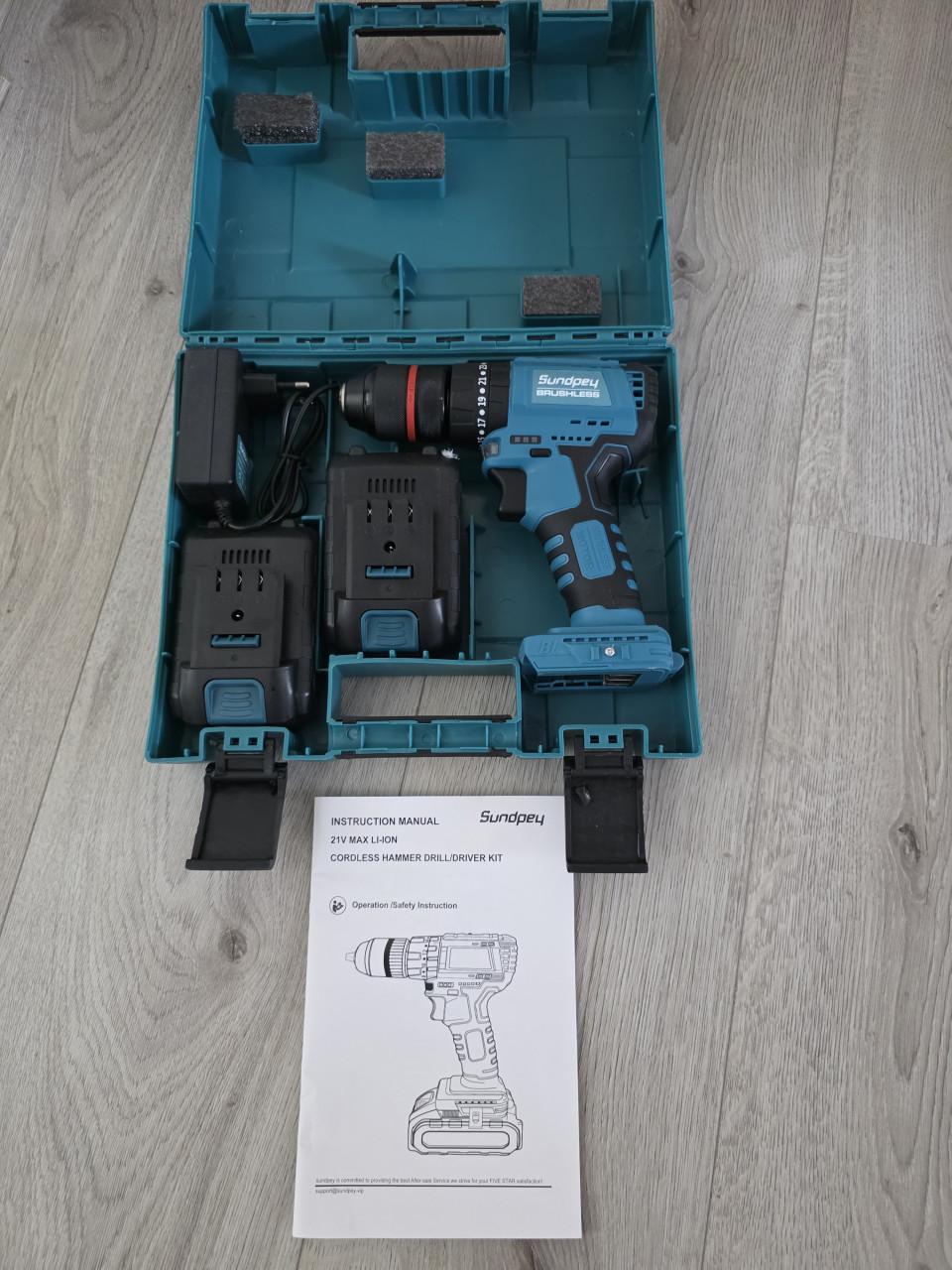 NIEUW Accu boormachine merk SUNDPEY-21V-2000r/min