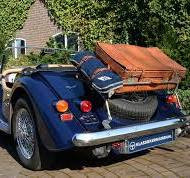 Oldtimer koffer (leder) voor achterop.