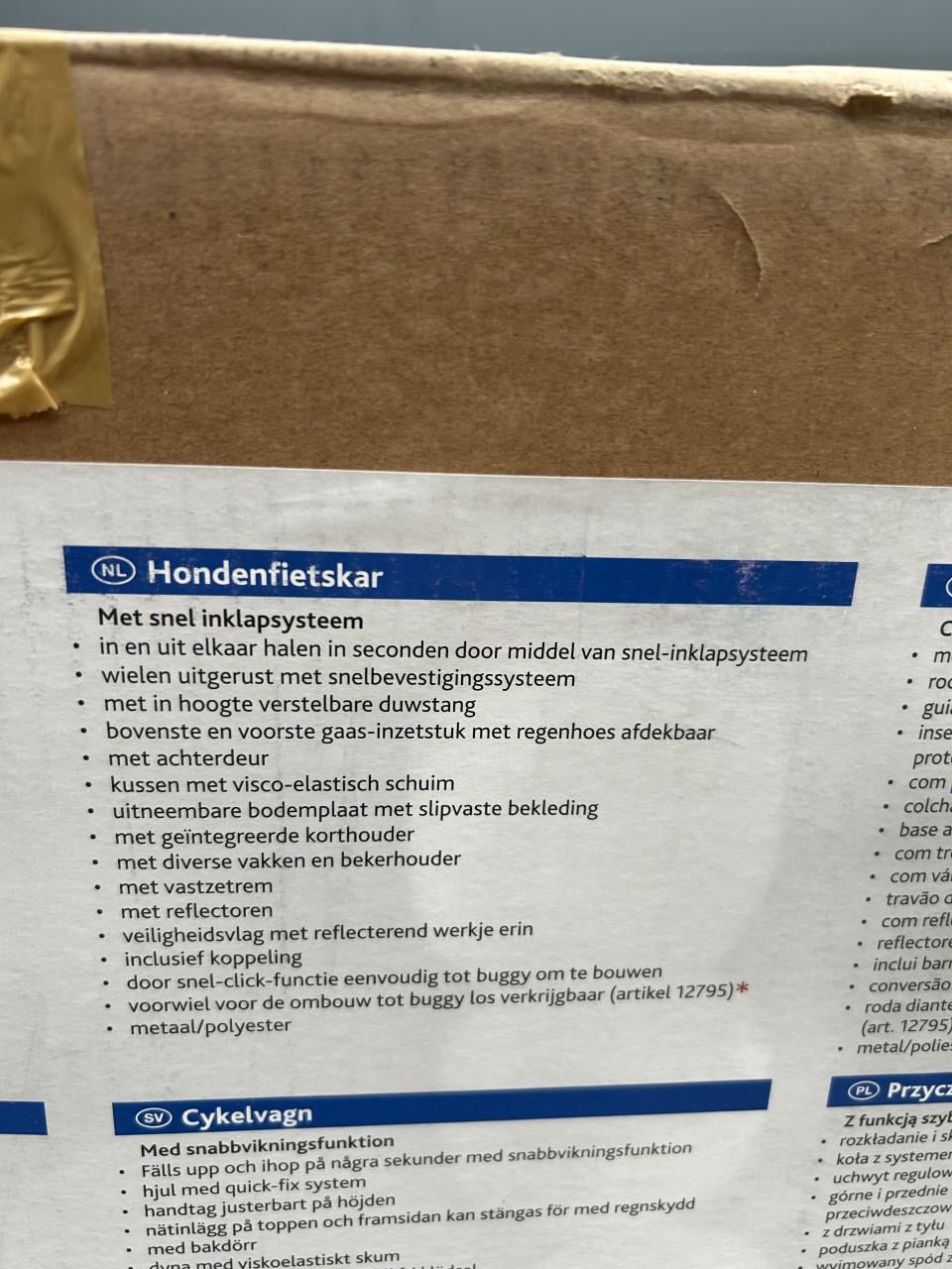 Hondenfietskar voor honden tot 25 kg