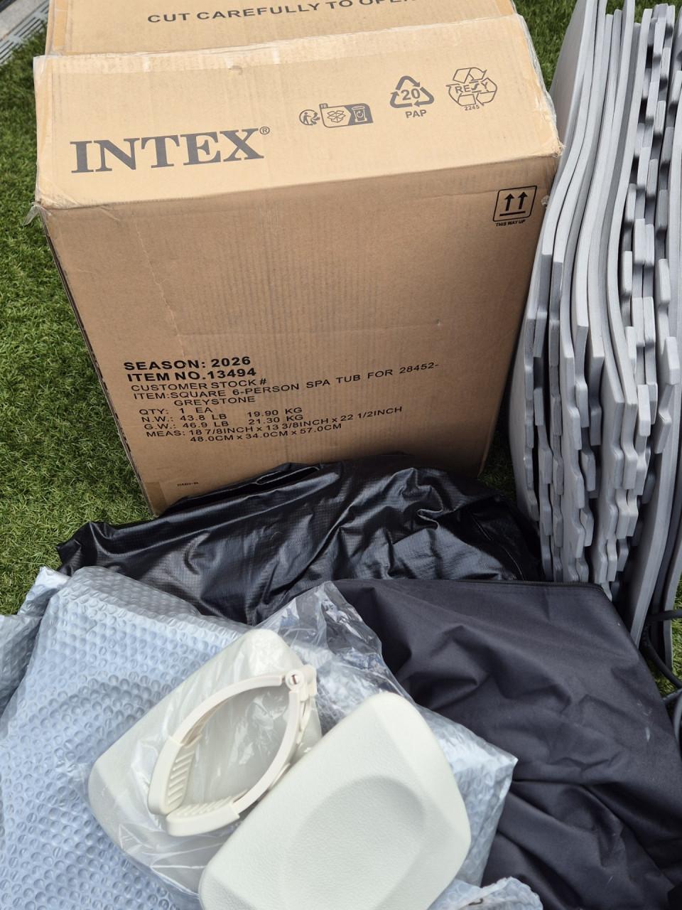 Intex PureSpa Bubble Greystone 6 pers compleet pakke