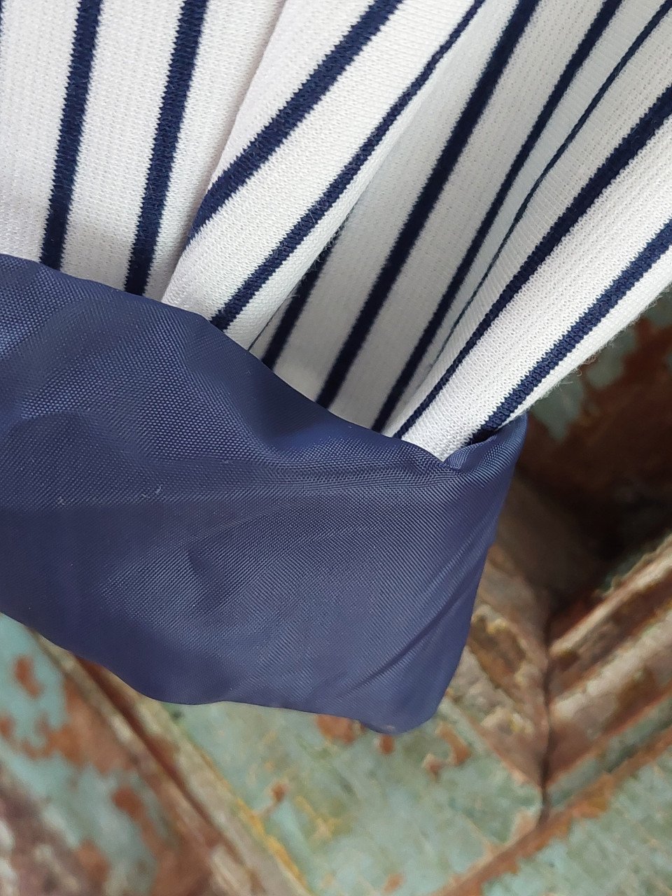Gestreepte damesblazer H&M mt 42 wit/blauw