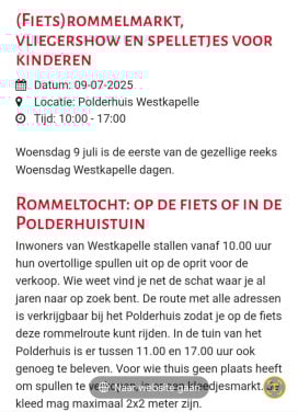 Fiets rommelroute Westkapelle, vliegeren, spel