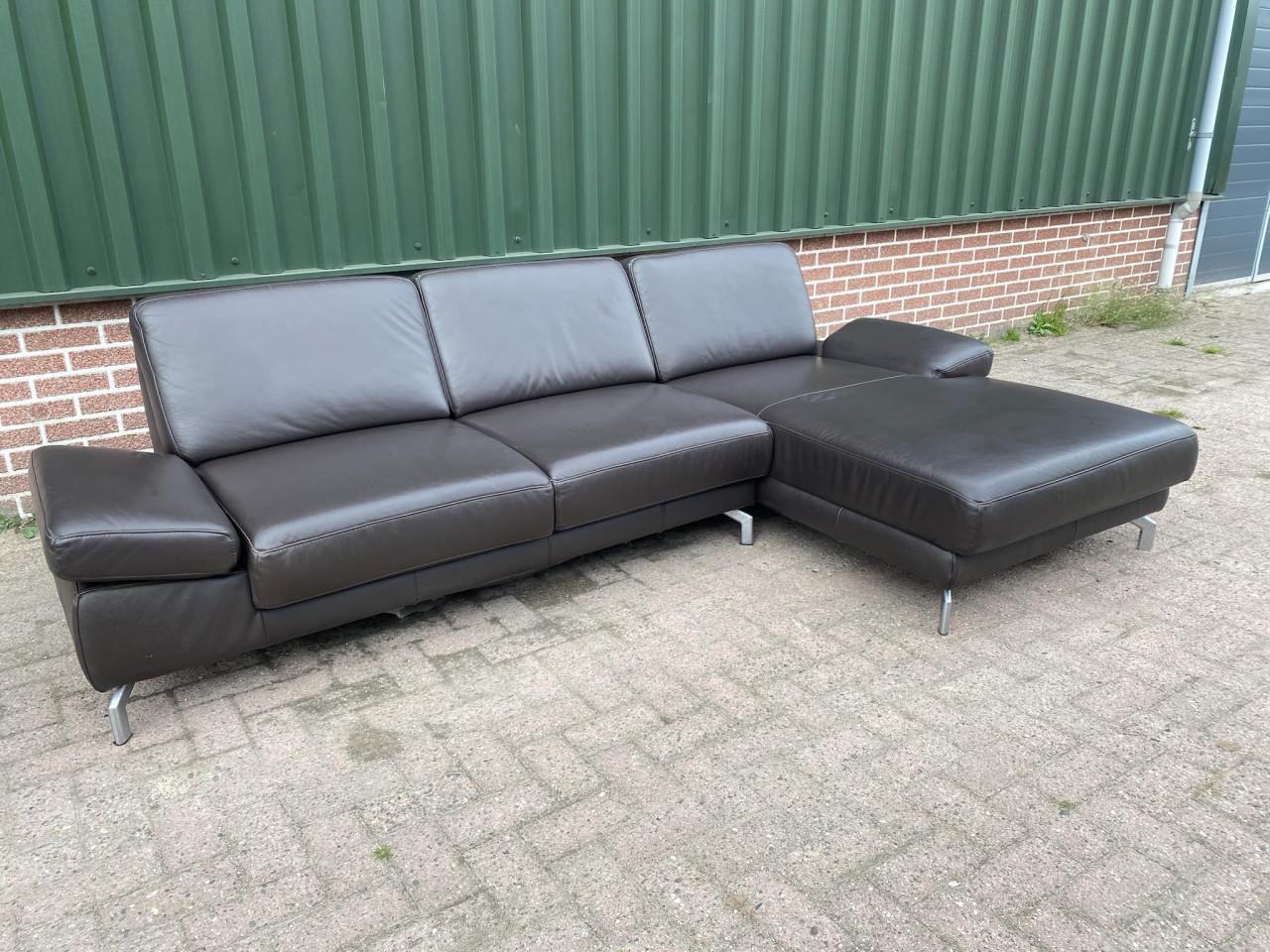Henders en Hazel Napels Bruine Leren Hoekbank–Premium Lounge Comfort