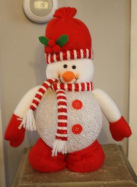 Sneeuw pop met verschillende kleuren licht