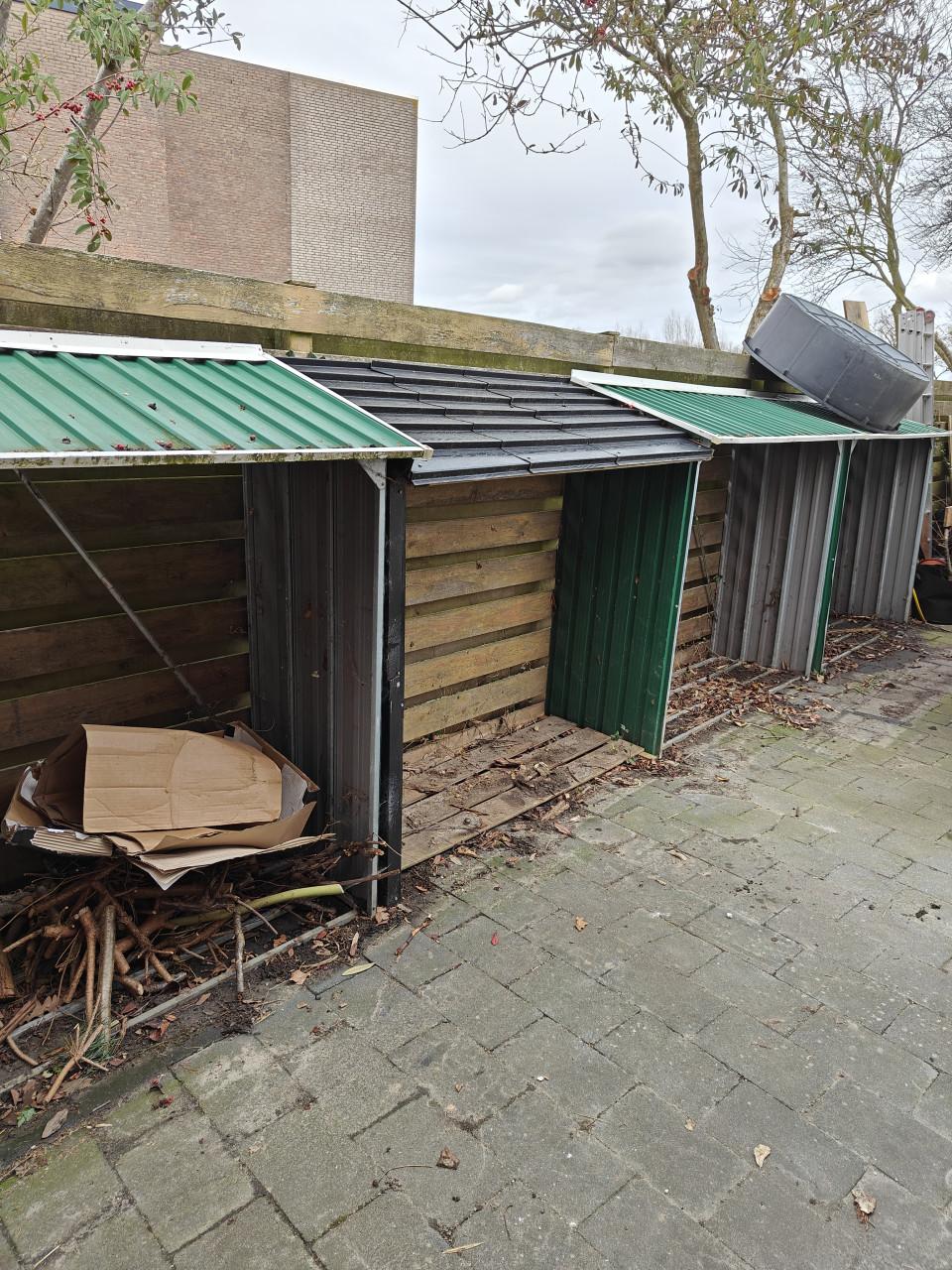 Houthokken houtopslag