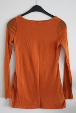 Oranje lang  shirt maat xs