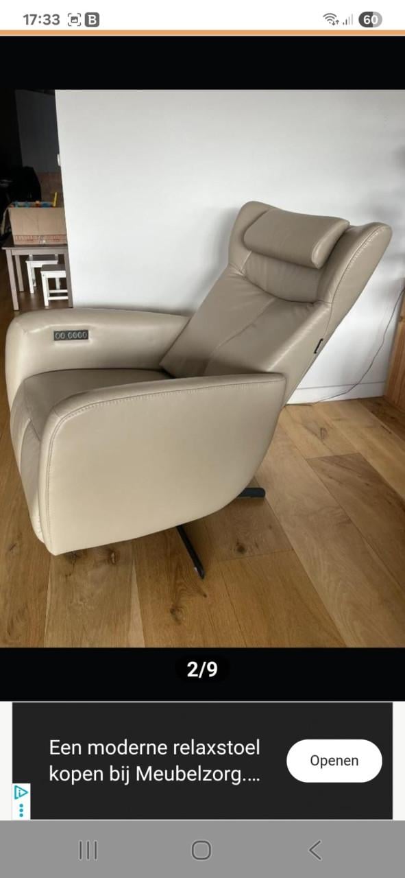 Relax-stoel, leer, met sta-op-functie, merk Prominent