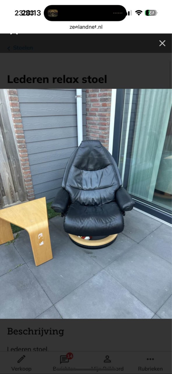 Lederen stoel