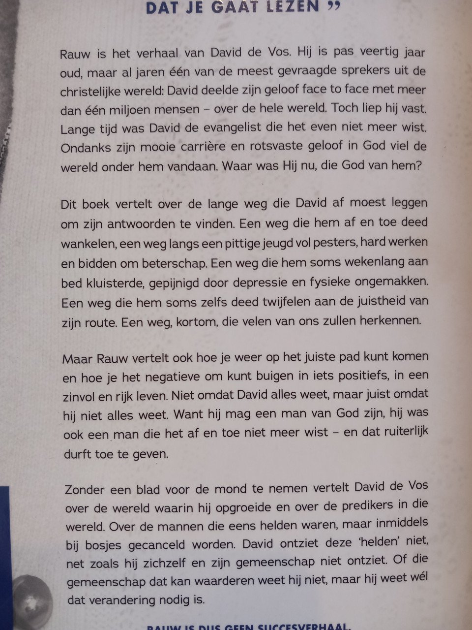 Rauw - het eerlijke verhaal van David de Vos