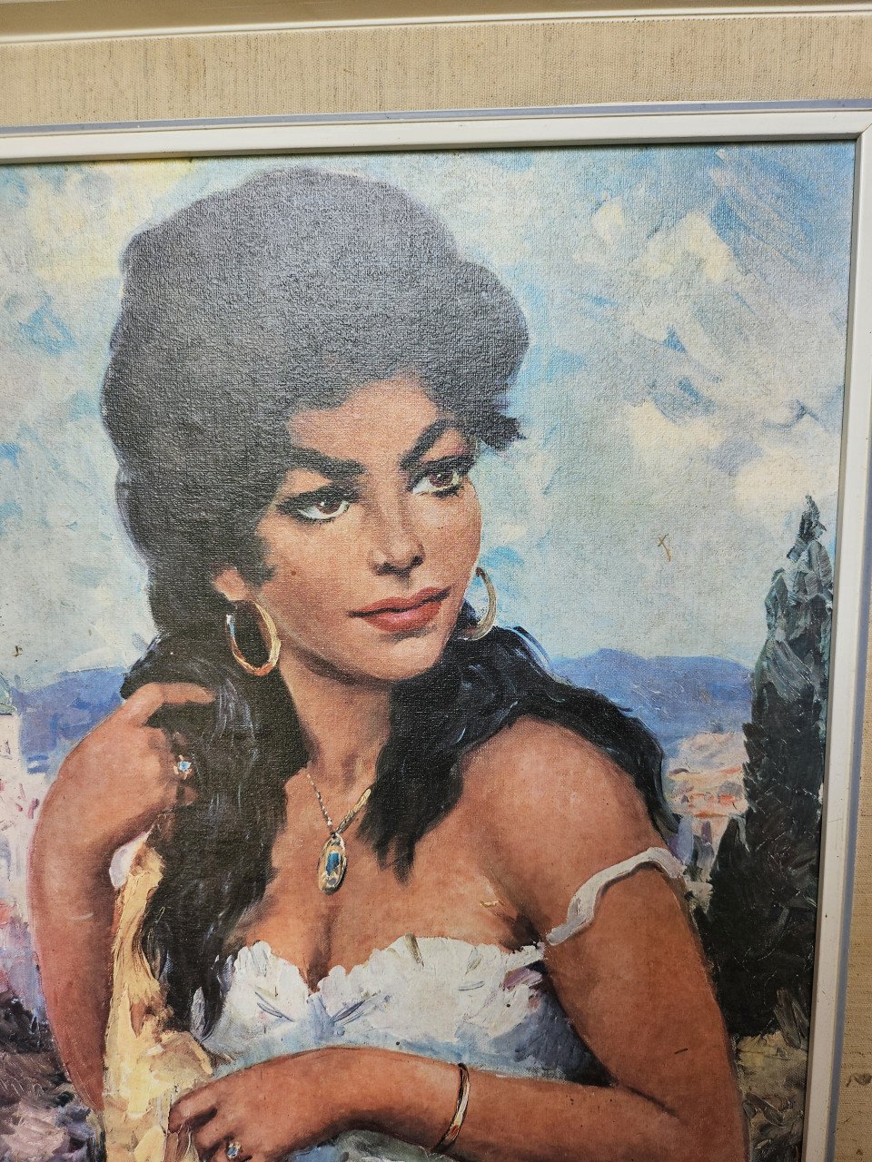 Schilderij zigeunerin vintage retro