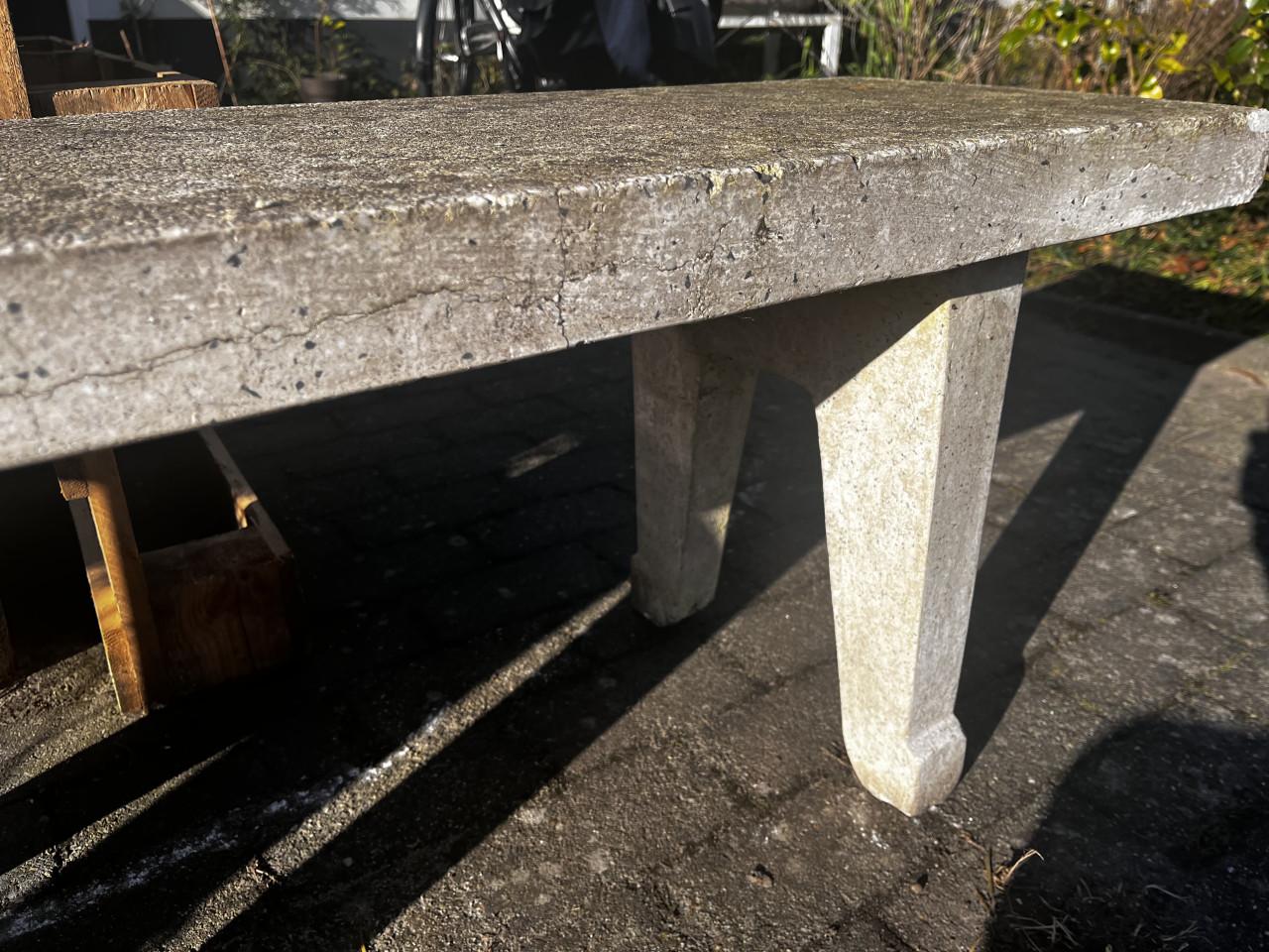 Wit granito tuinbankje lengte 120cm