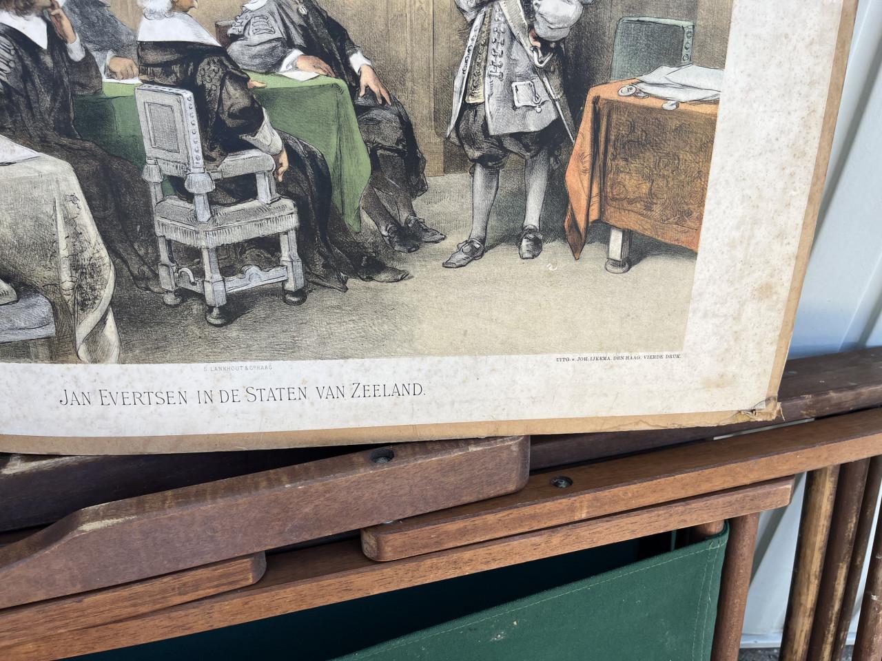 Schoolplaat Jan Evertsen in de Staten van Zeeland