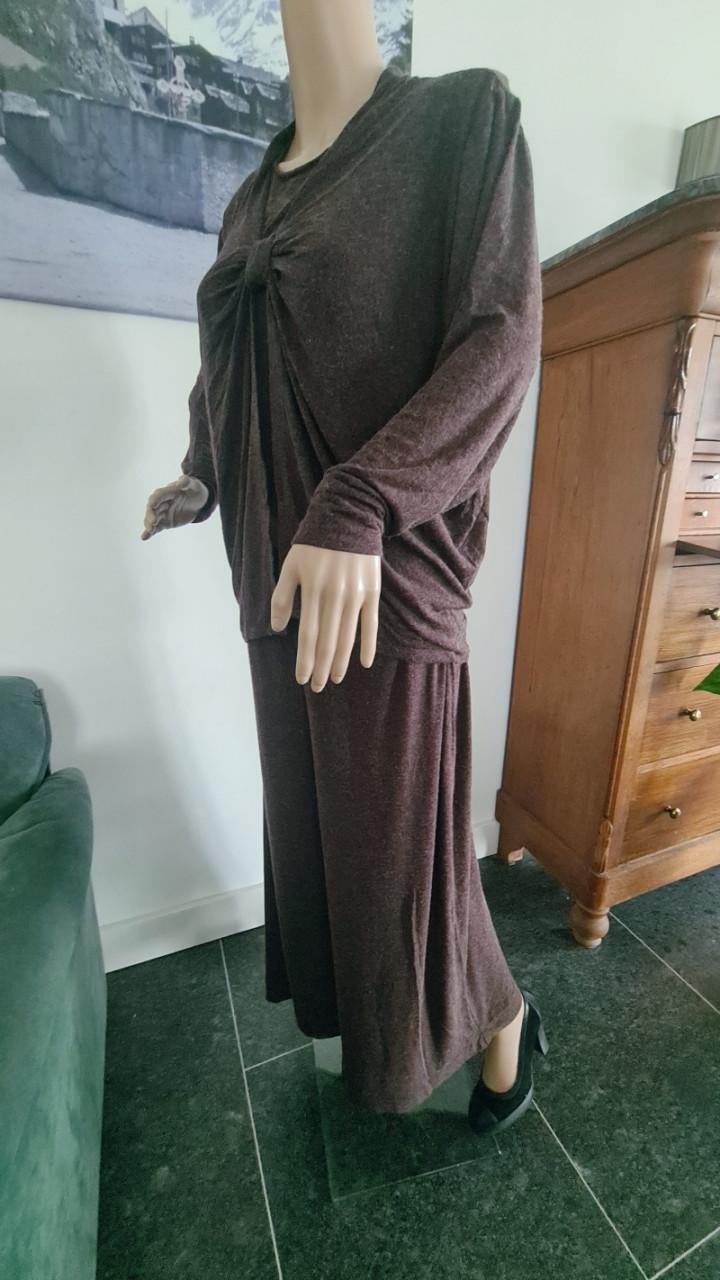 SÀBETH: Nieuw 3-delig set teer gebreid in bruin maat 46