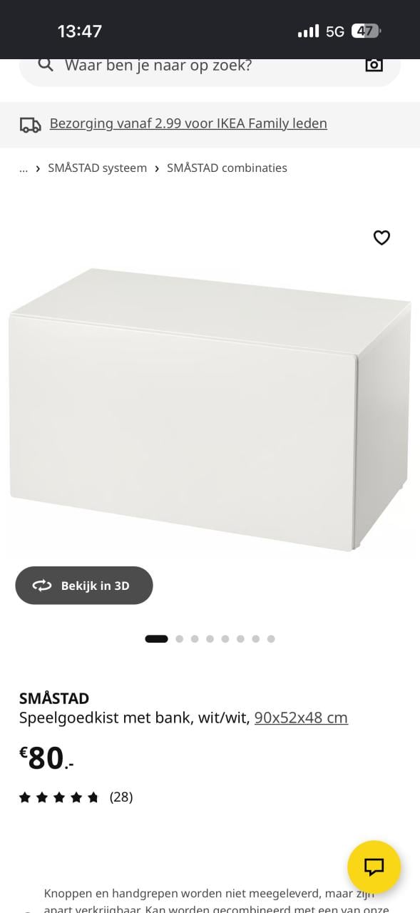 Speelgoedkist en kinder bureau met stoeltje van Ikea