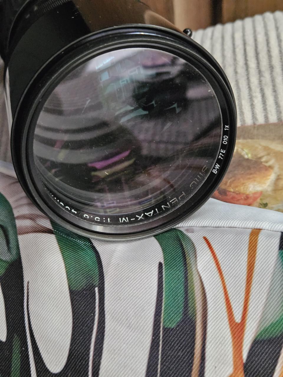 Prachtige vintage Pentax-M 400mm 1:5.6 telelens met koker