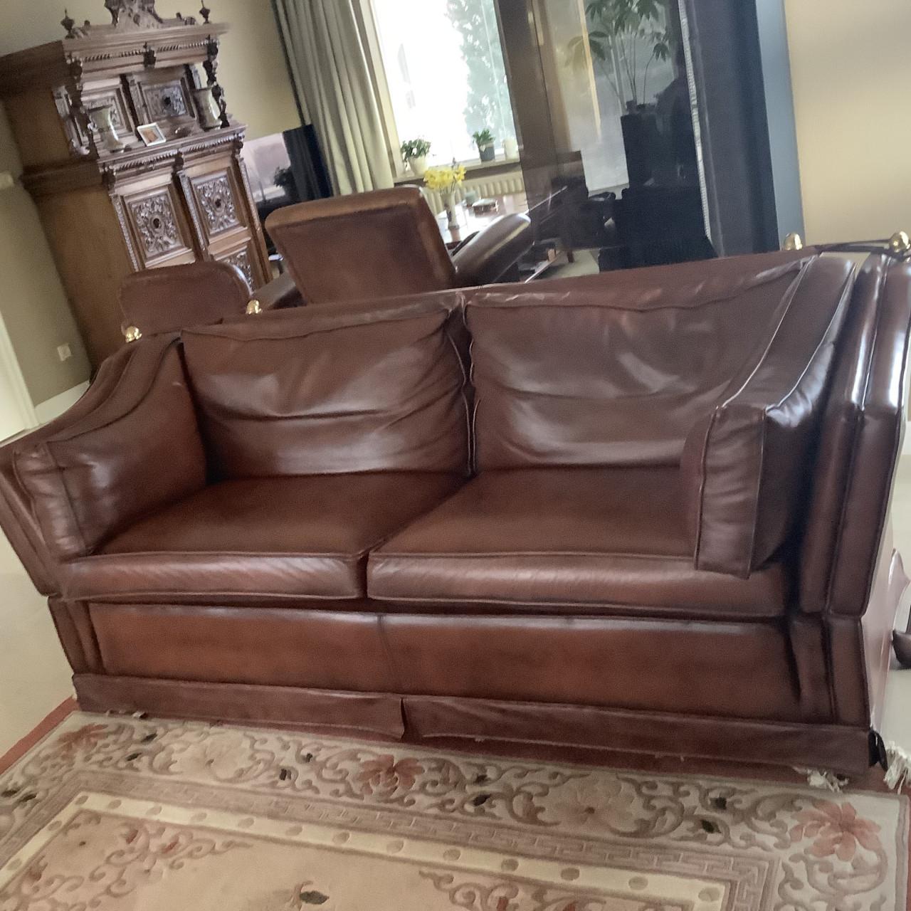 Leren Kasteelbank zo goed als nieuw