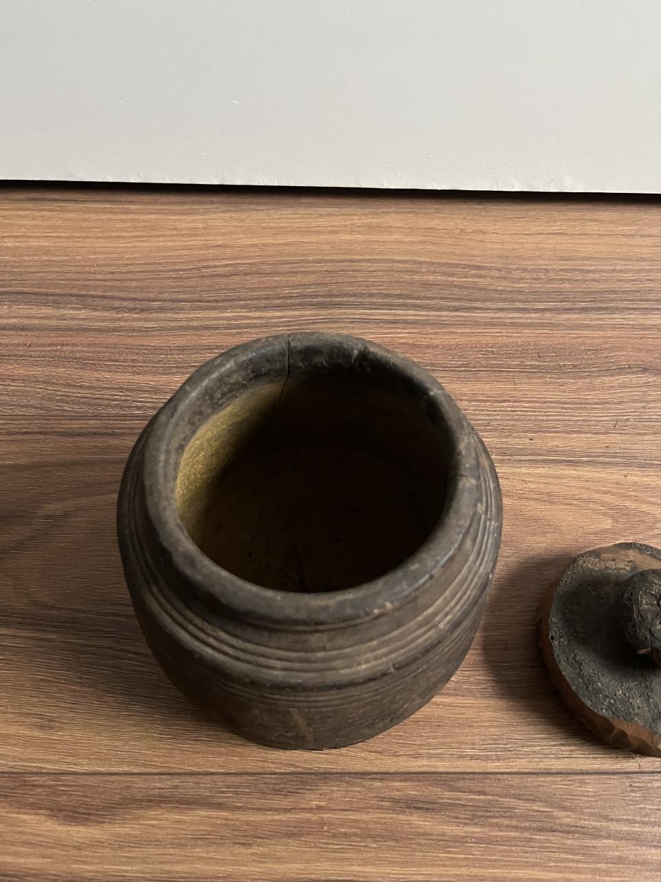 Houten potje met deksel