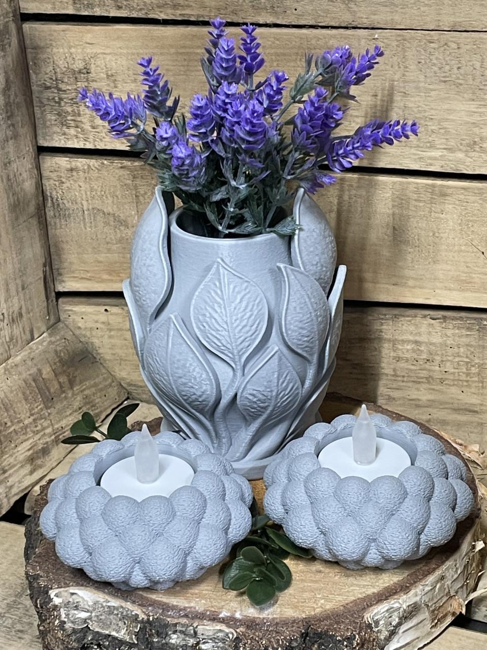 Bladeren vaas in Nature Gray