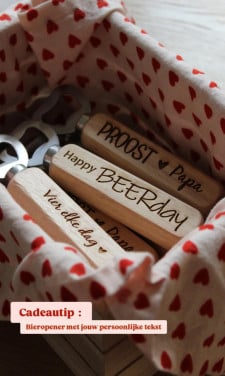 Bieropener met eigen tekst