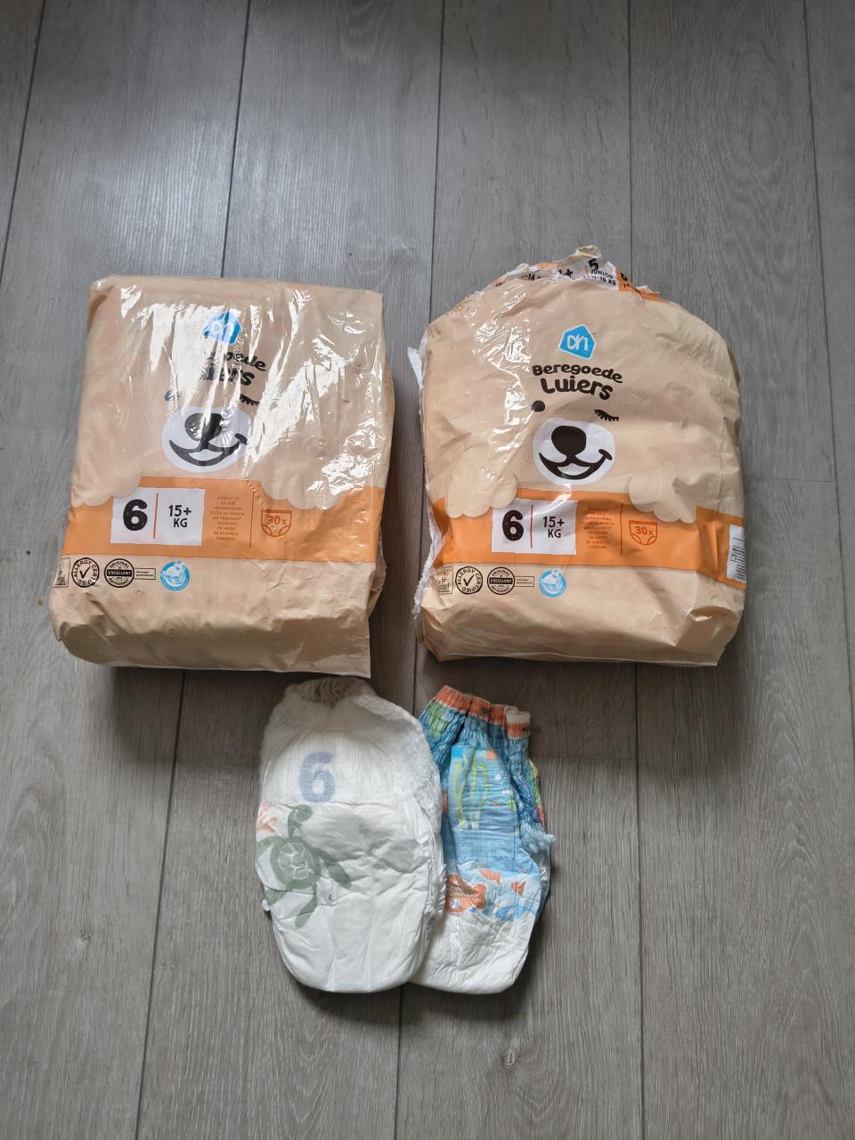 AH luiers, maat 6. Luiers 15+ kg. Ruim 40 stuks.