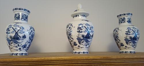 Delfts blauwe vazen set van 3