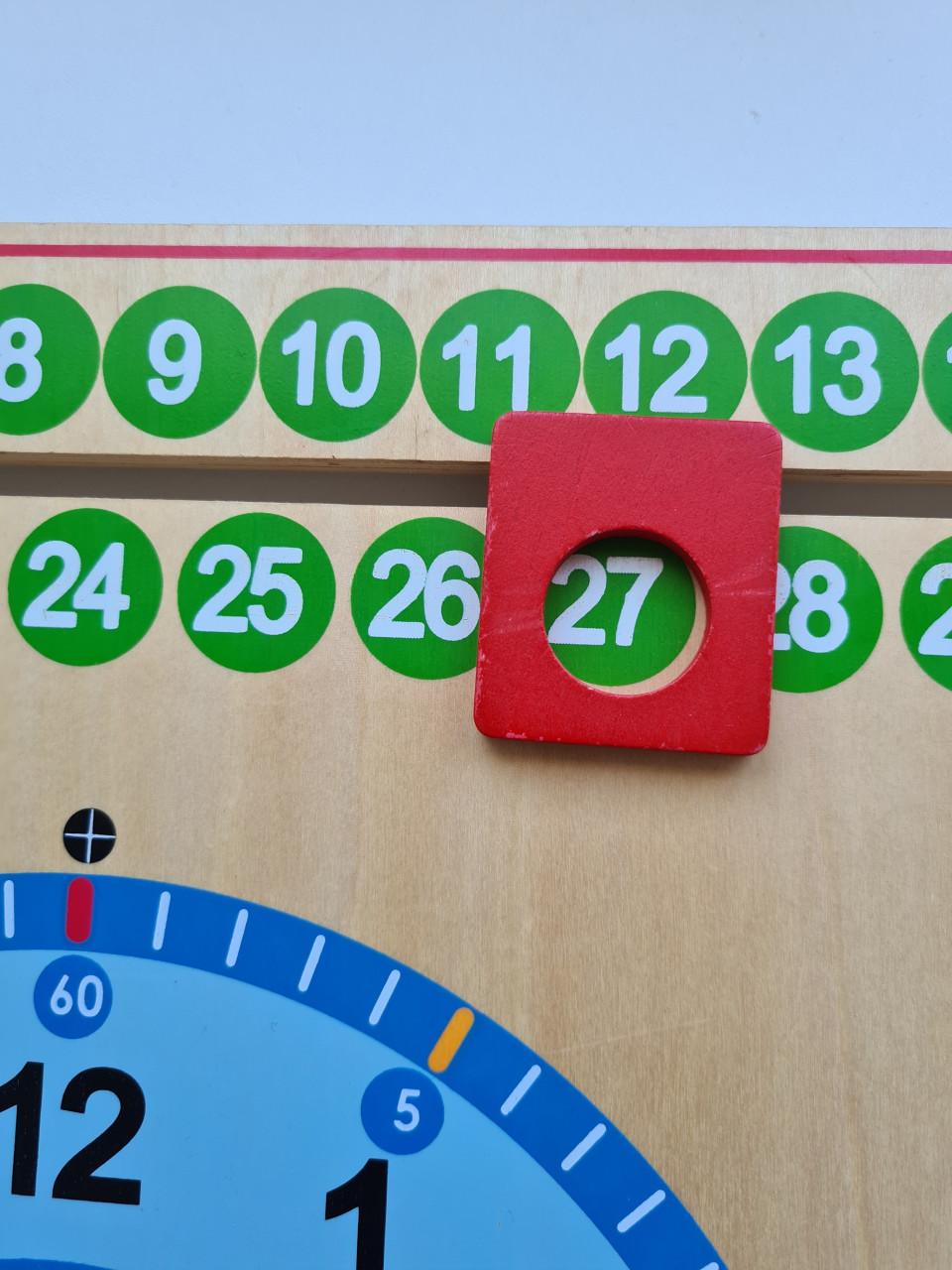 Goula educatieve houten kalender klok , voor tijd, seizoenen en datum