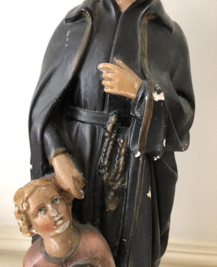 Mooi groot brocante heilig beeld, st. Gerardus Majella