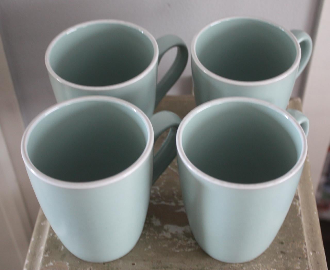 Set van 4 mintgroenen mokken