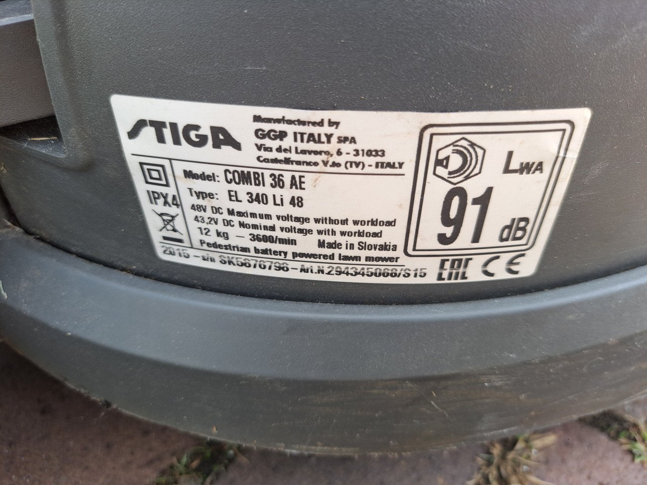 STIGA ACCU GRASMAAIER ZONDER LADER EN ACCU.
