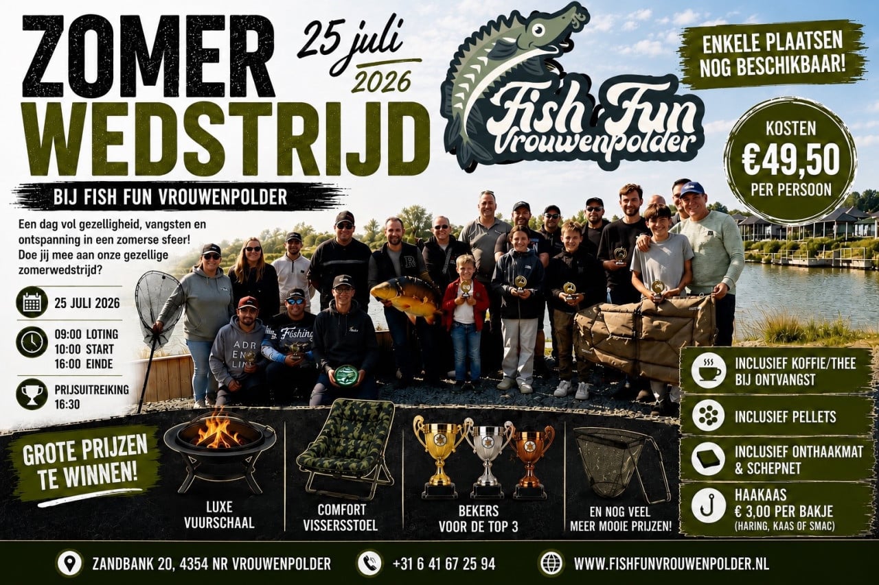 ZOMERWEDSTRIJD BIJ FISH FUN VROUWENPOLDER