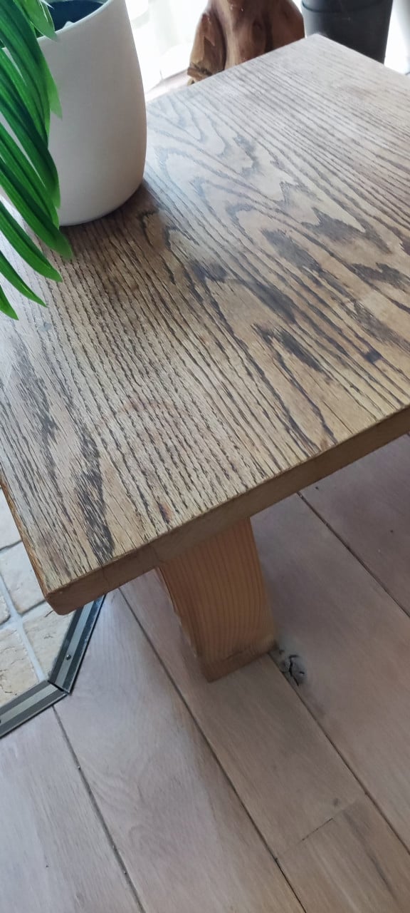 Massief eiken kleine salontafel 60x60x35cm, evt. leuk om te pimpen