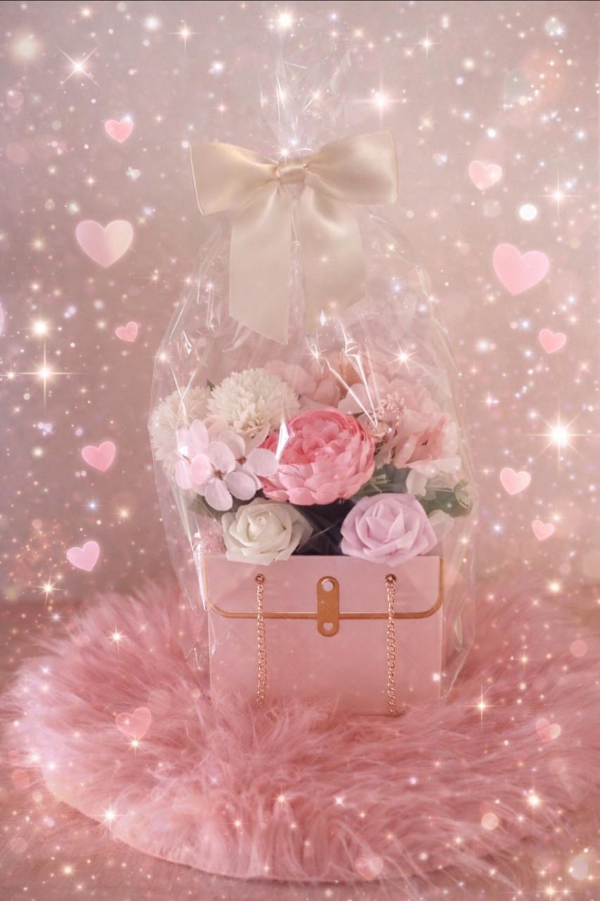 Prachtige kunst boeketjes in tasje