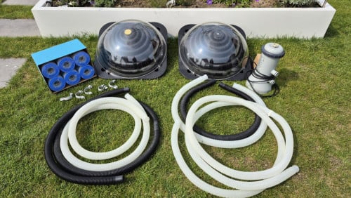 2x Solar bol, Intex zwembadpomp, nieuwe filters en slangen